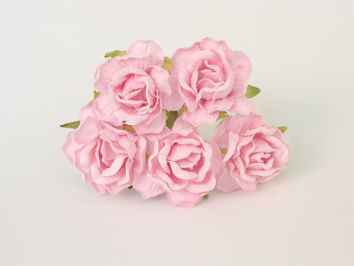 Розы кудрявые 4 см светло-розовые, 1 шт