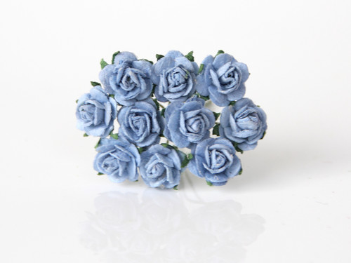 Розы 1 см голубые, 1 шт.